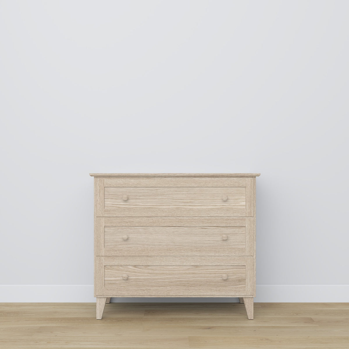 Oak chest of drawers 3S 105 Scandi oak bleached