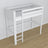 Loft bed white wooden – dimensions and diagram, Nizio
