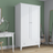 Wooden wardrobe 2D1S Scandi white