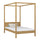 Dębowe łóżko pojedyncze z baldachimem N02 dąb naturalny – widok ogólny, lite drewno dębowe