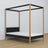 Black and Oak Canopy Bed – Decorative Wooden Frame, Safe for Children