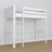 Loft bed white wooden – top view of the sleeping area