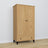 Wardrobe 2D1S oak natural oak with black – open doors, hanging rail and internal shelves