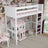 Loft bed white in children’s room – scandi arrangement, wooden