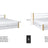 Wooden double bed white with oak – joint and drawer details, Nizio