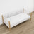 Sofa bed white with oak in a children’s room – scandi arrangement, wooden