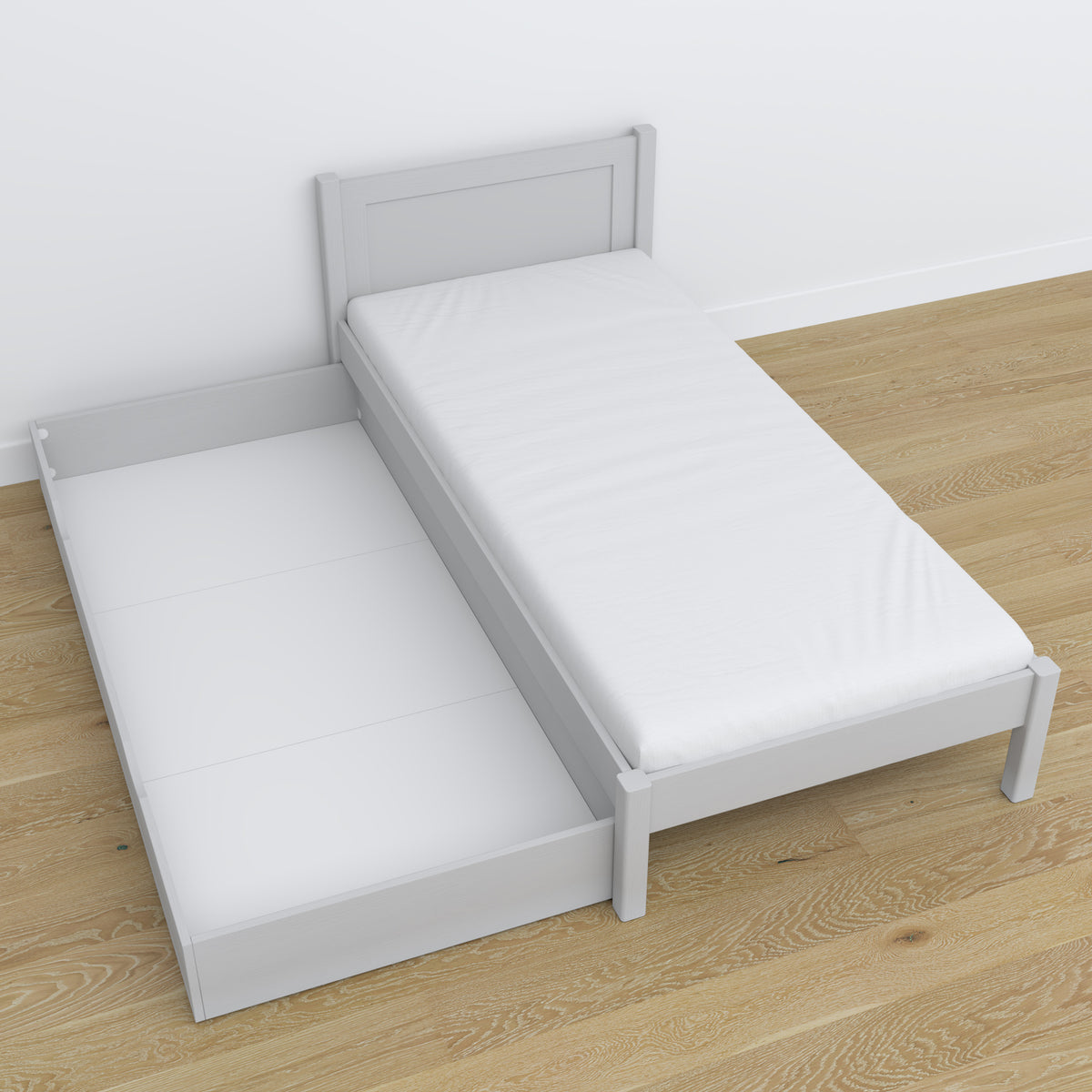Nizio pine slatted base for bed with drawer – durable support base