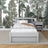 Bed grey with drawer – side view, wooden, Nizio Home