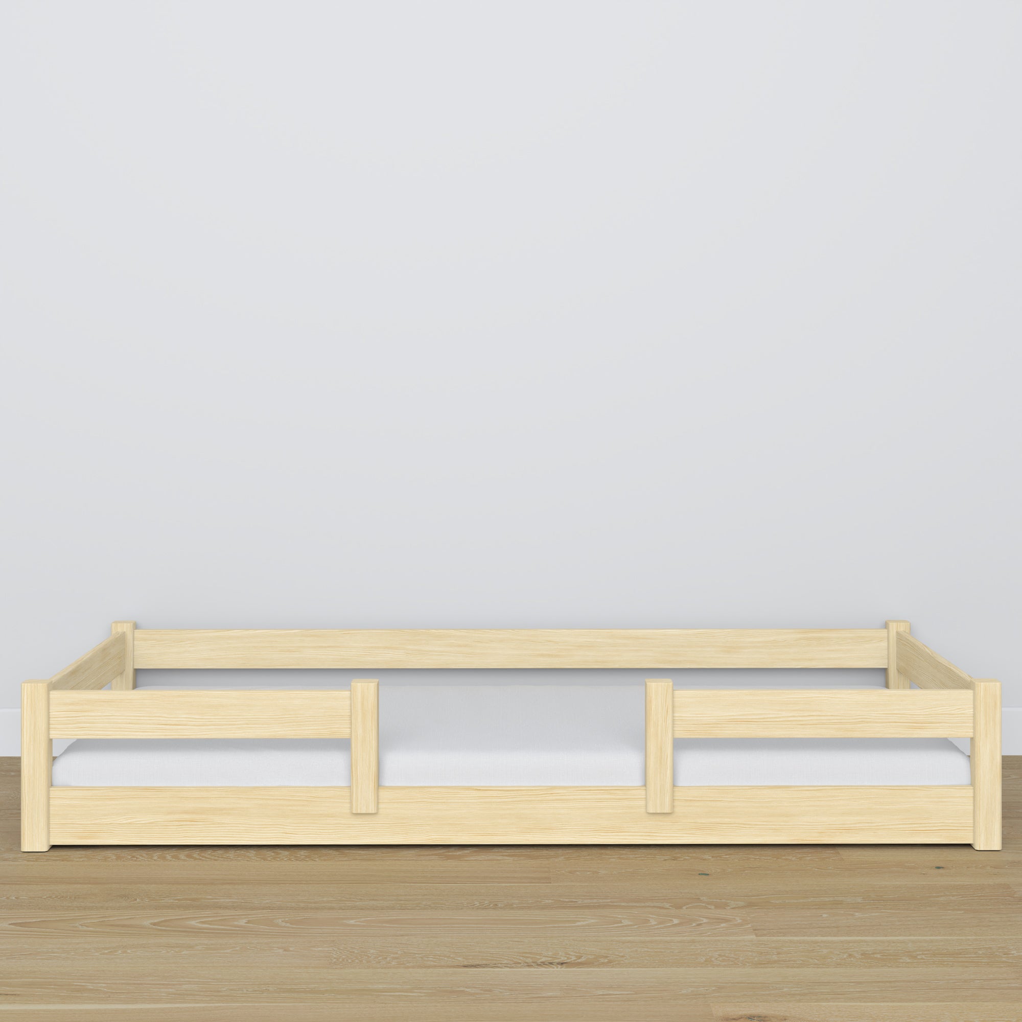 Wooden low bed N01 clear pine