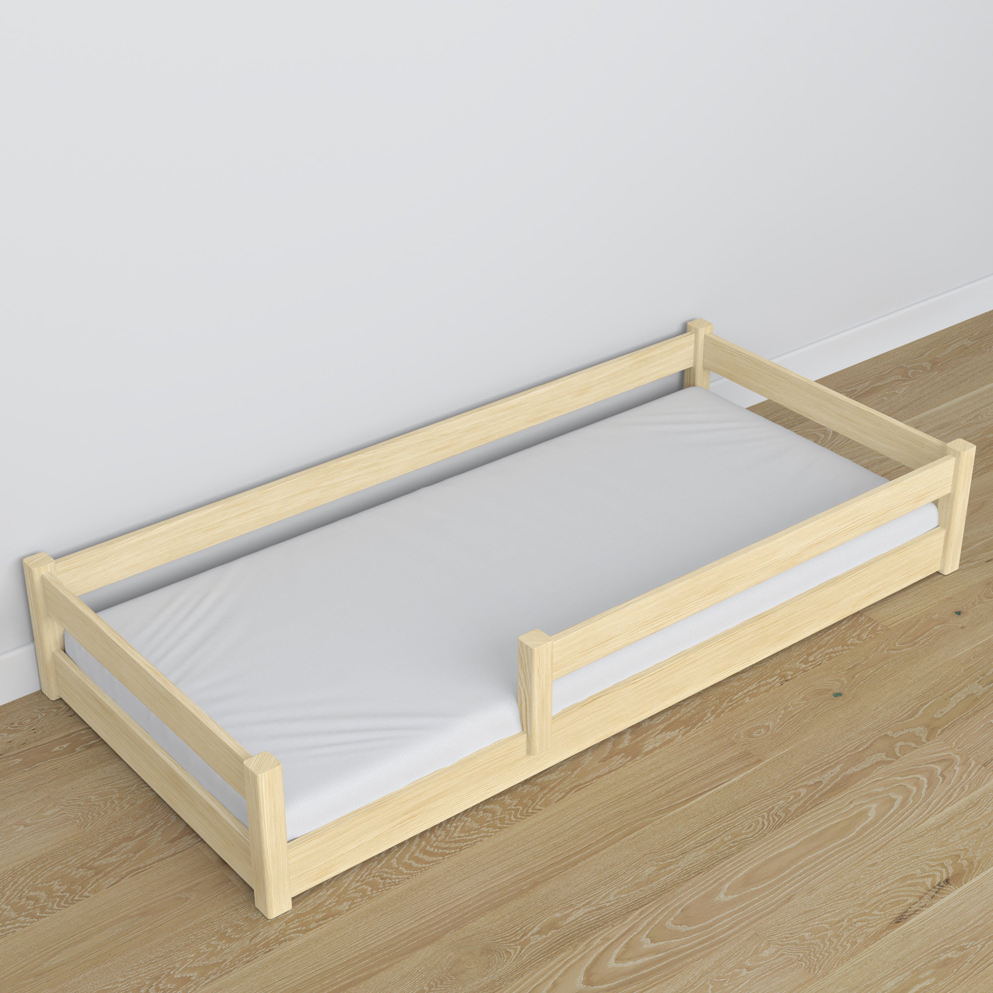 Wooden low bed N02 clear pine