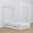 Wooden white canopy bed in a child’s room – scandi arrangement