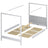 Bed white/oak canopy bed – rear wooden frame, Nizio Home
