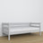Grey sofa bed made of wood – dimensions and diagram, Nizio