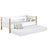 Wooden sofa bed with mattress drawer white-oak – child’s room, scandi