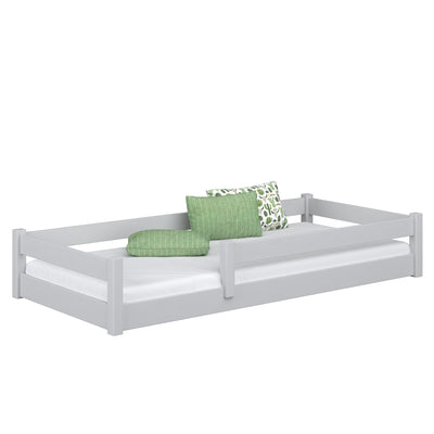 Wooden low bed N02 grey