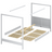 Wooden canopy bed white-oak – wood details, premium quality, Nizio