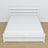 Wooden double bed with drawer white – angled view, scandi bedroom