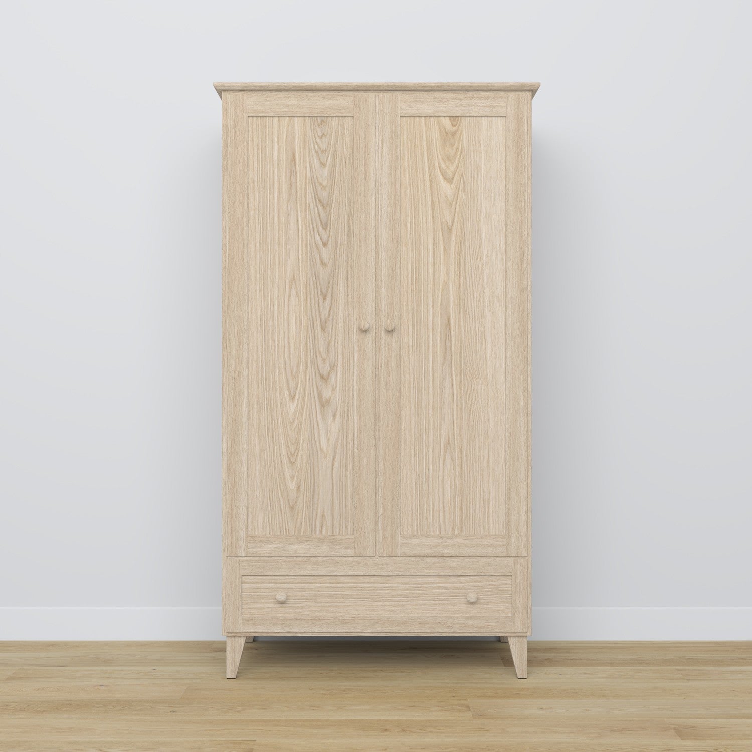 Oak wardrobe 2D1S Scandi oak bleached