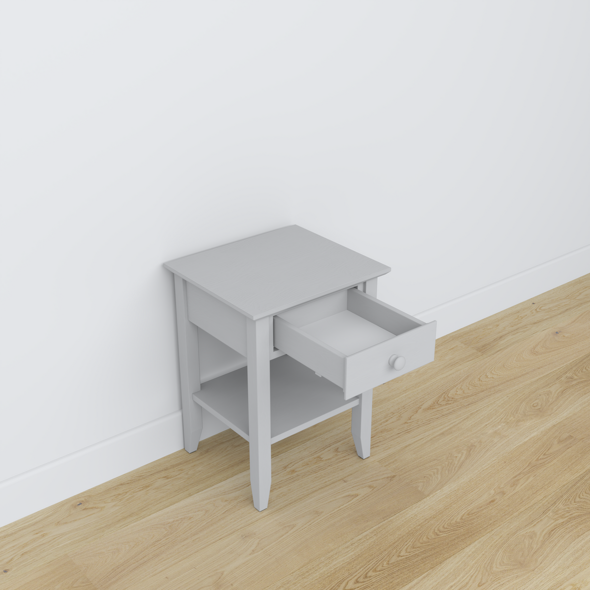 Wooden bedside table 1S N01 Scandi grey