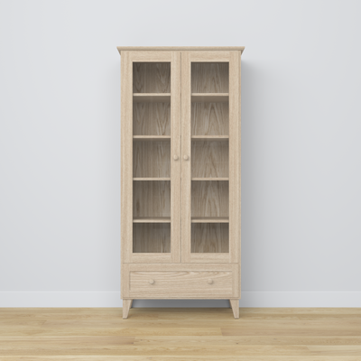 Oak Display Cabinet 1S 90 Scandi bleached oak