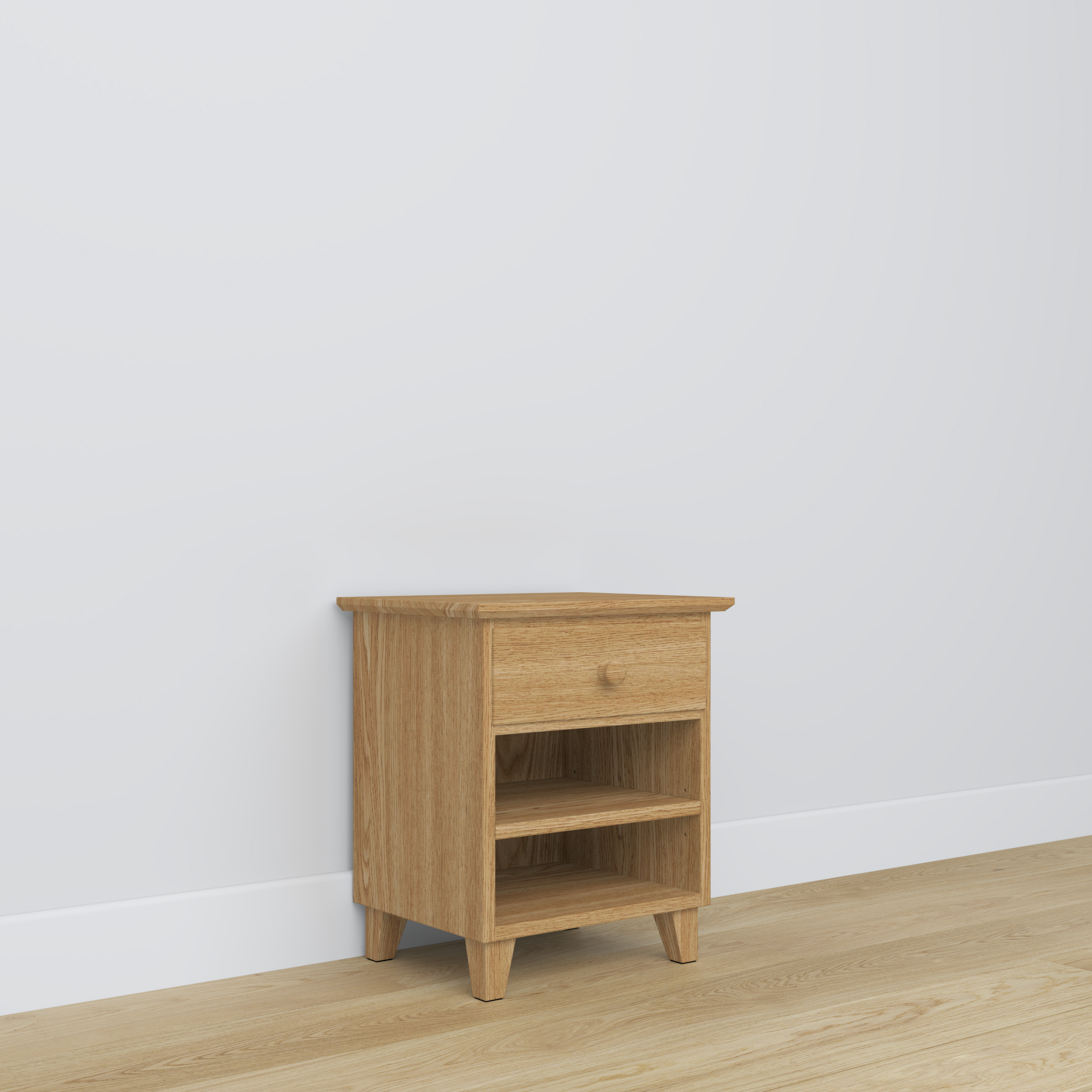 Oak bedside table 1S N02 Scandi oak natural
