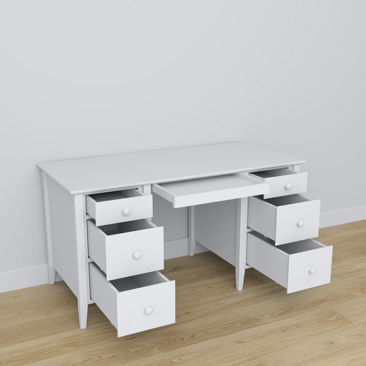 Dřevěný psací stůl 6S Scandi bílý