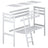 White Wooden Loft Bed with Desk – Scandi Room Arrangement, Nizio