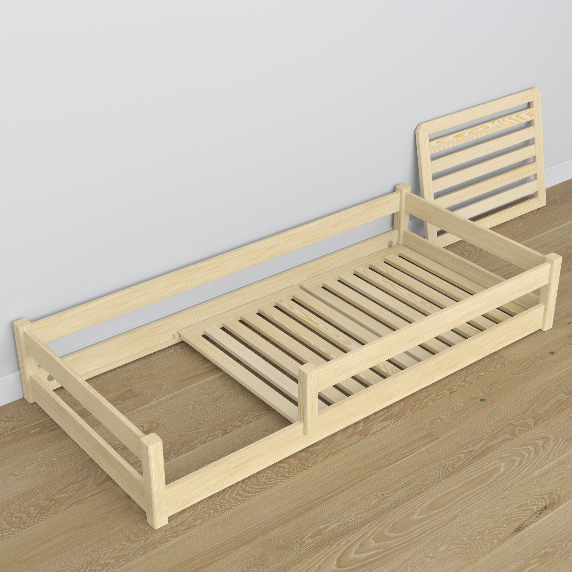 Wooden low bed N02 clear pine