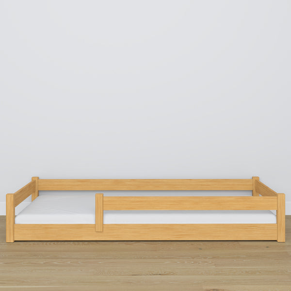 Wooden low bed N02 natural pine