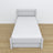 Bed grey with drawer – runners and wooden details, Nizio