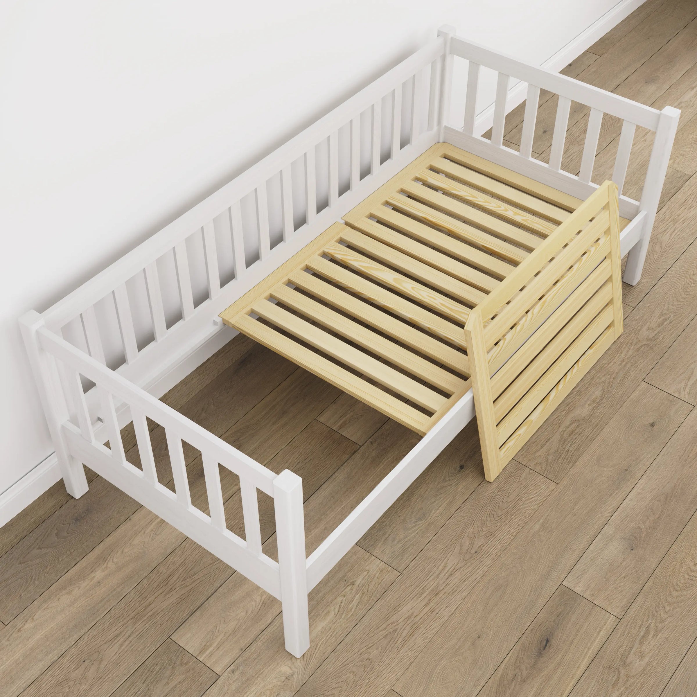 Sofa bed wooden white – wood and joint details, Nizio Home