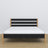Černá a dubová manželská postel - rám s dřevěnými rošty, Nizio Home