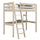 Oak Loft Bed with Desk Bleached Oak – Children’s Room, Scandi Nizio