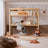 Oak loft bed with desk N01 oak natural