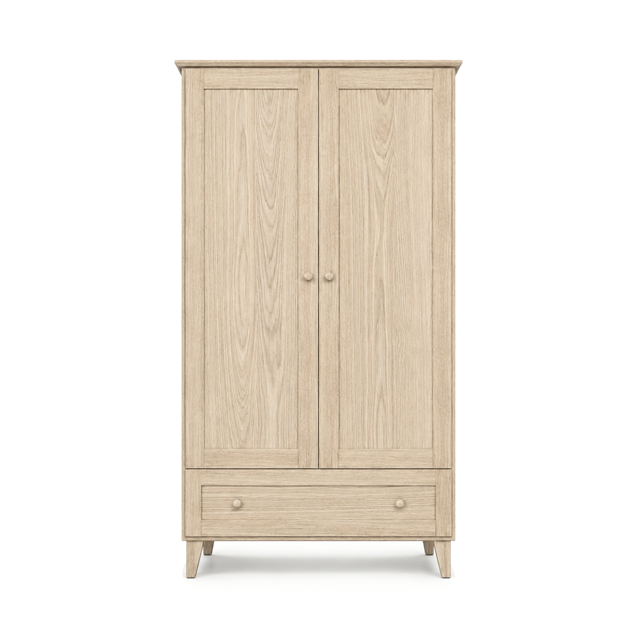Oak wardrobe 2D1S Scandi oak bleached