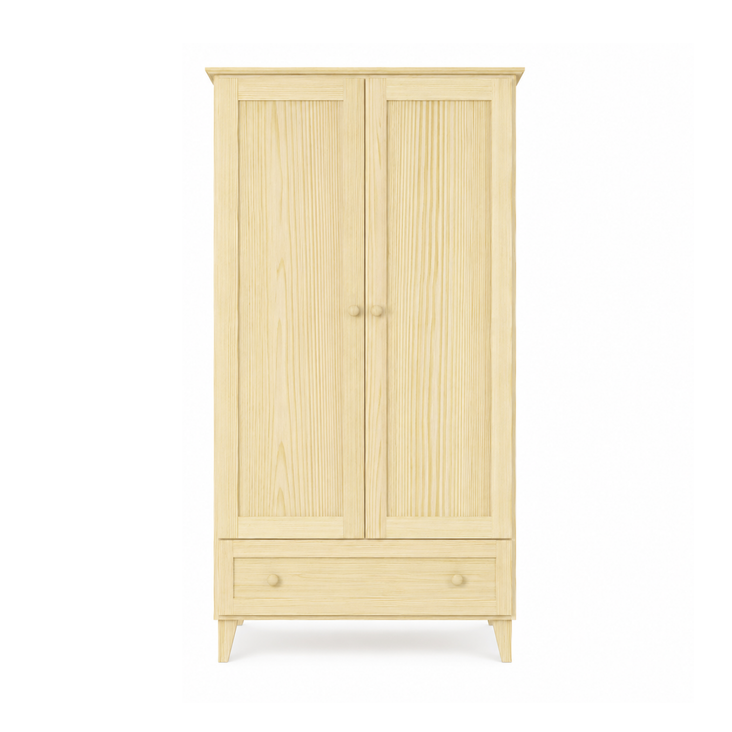 Pine wardrobe 2D1S Scandi clear pine