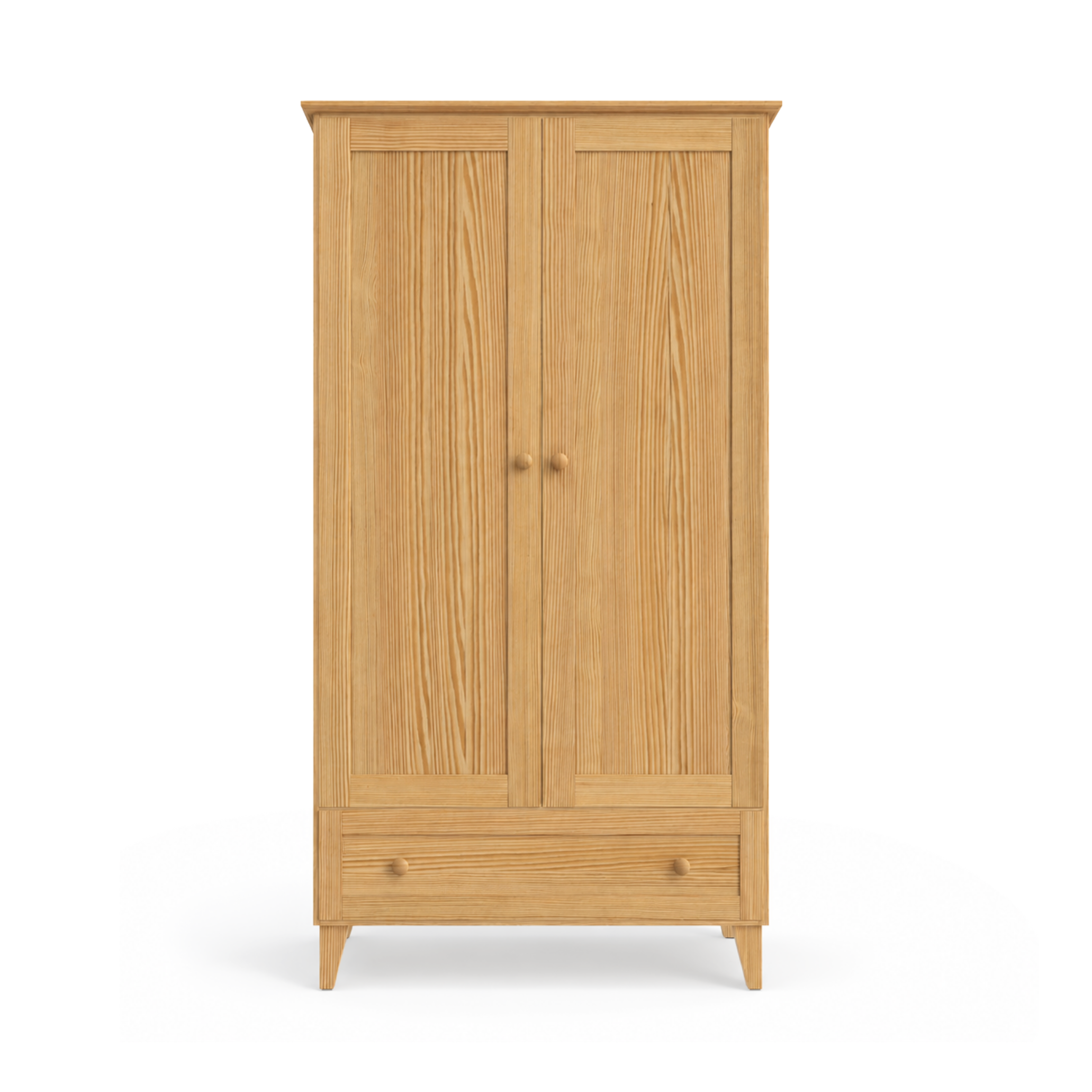 Pine wardrobe 2D1S Scandi natural pine