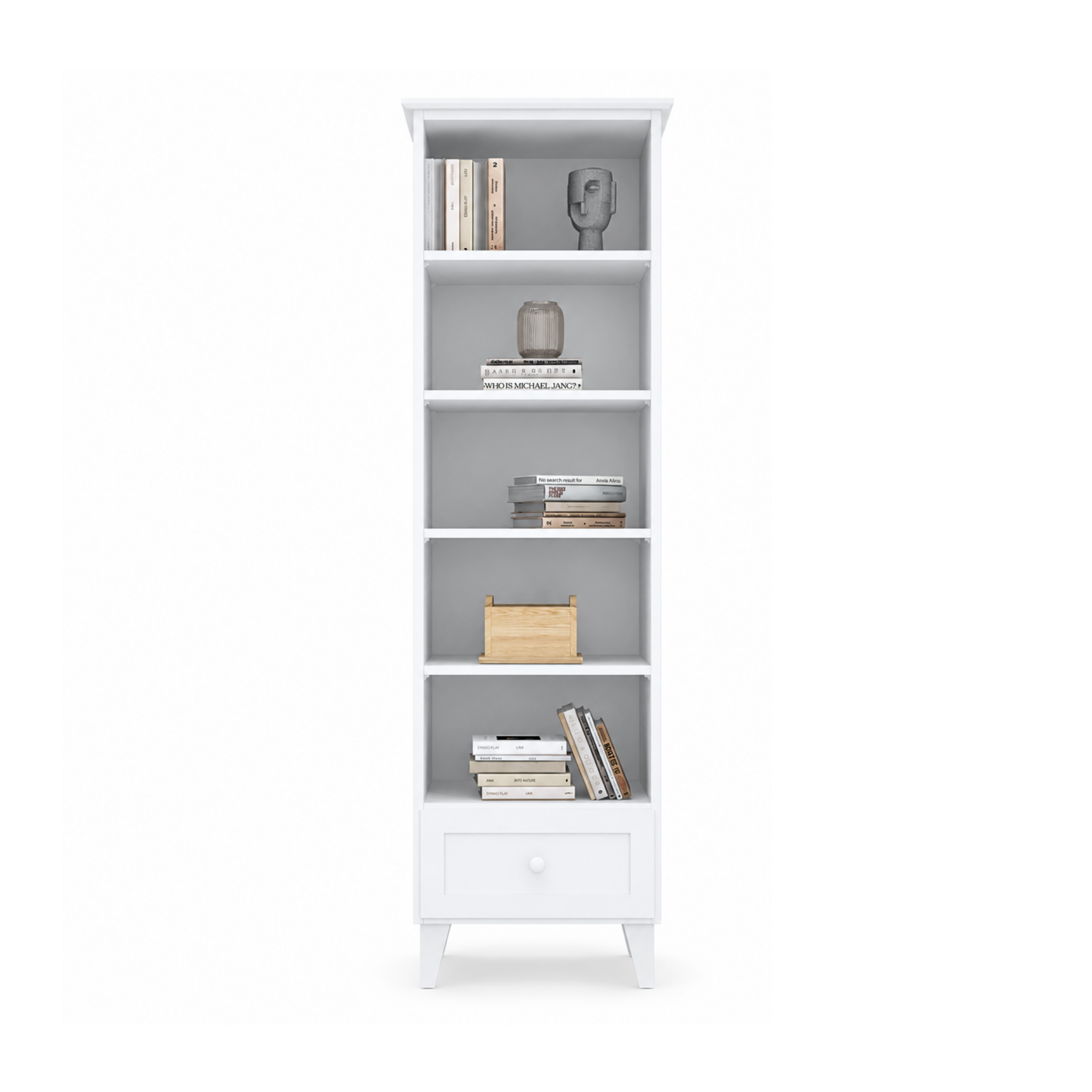 Wooden shelf 1S 57 Scandi white