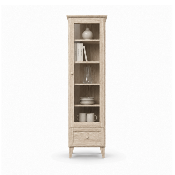 Oak display cabinet 1S 57 Scandi oak bleached