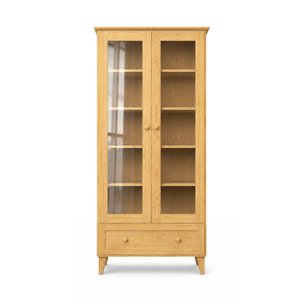 Pine display cabinet 1S 90 Scandi natural pine